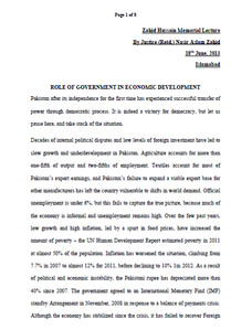 Role of Government in Economic Thumb