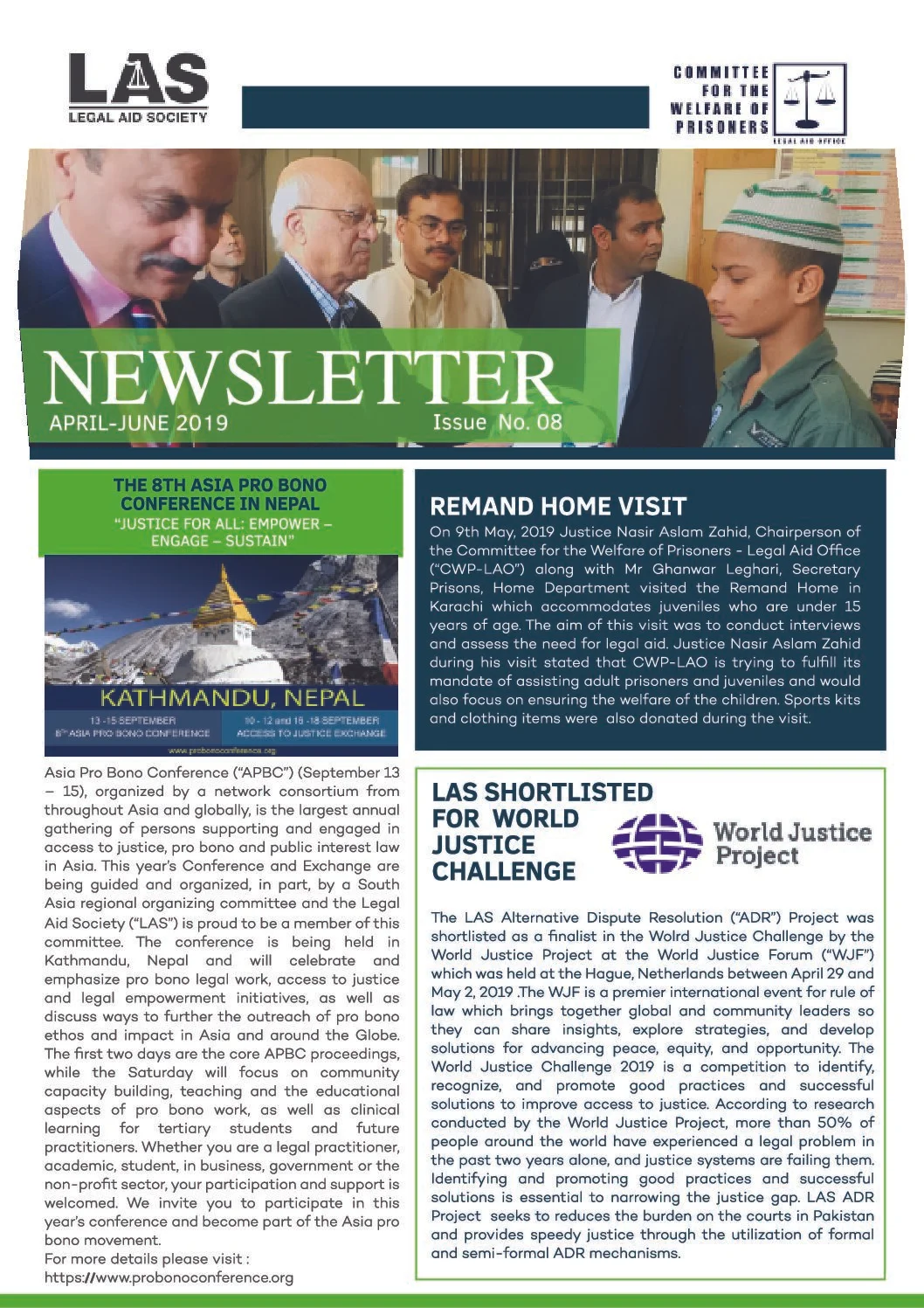 Newsletter 8 Issue 08 – April June 2019